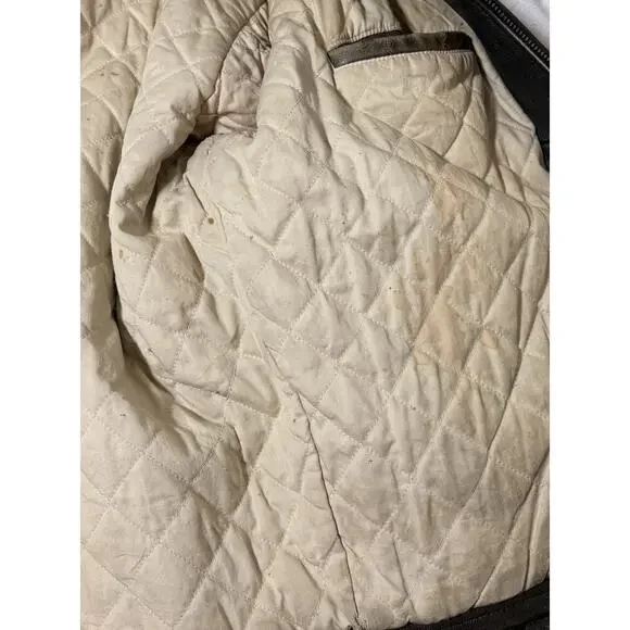 Vintage 90’s J Crew Oarsman Leather Bomber Aviator Jacket Distressed Sz L - Picture 6 of 10